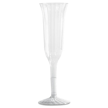 WNA Classic Crystal Plastic Wine Glasses On Pedestals, 5 Oz, Clear, Fluted, 10-pack, 24 Packs-carton freeshipping - TVN Wholesale